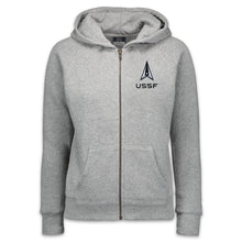 Load image into Gallery viewer, Space Force Delta Ladies Angel Fleece Full Zip Hoodie