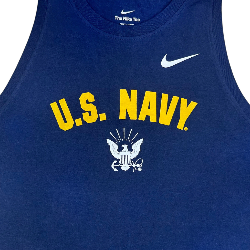 Navy Nike Dri-Fit Cotton Tomboy Tank (Navy)