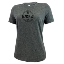 Load image into Gallery viewer, Marines Ladies Center Chest Circle Logo T-Shirt (Black Design)