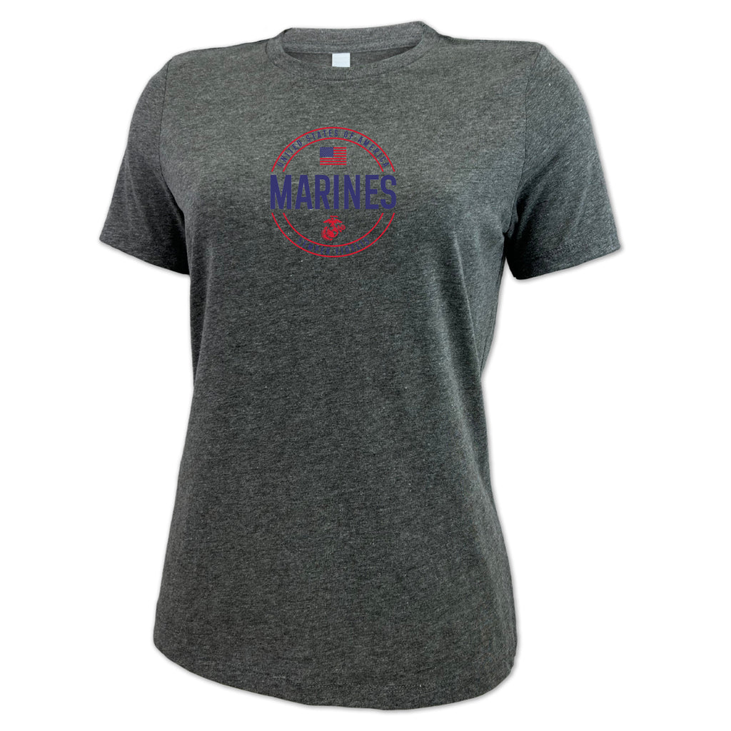 Marines Ladies Center Chest Circle Logo T-Shirt