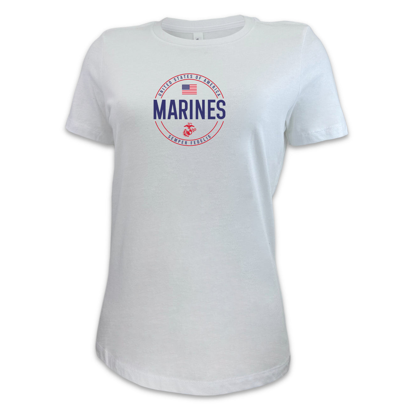Marines Ladies Center Chest Circle Logo T-Shirt