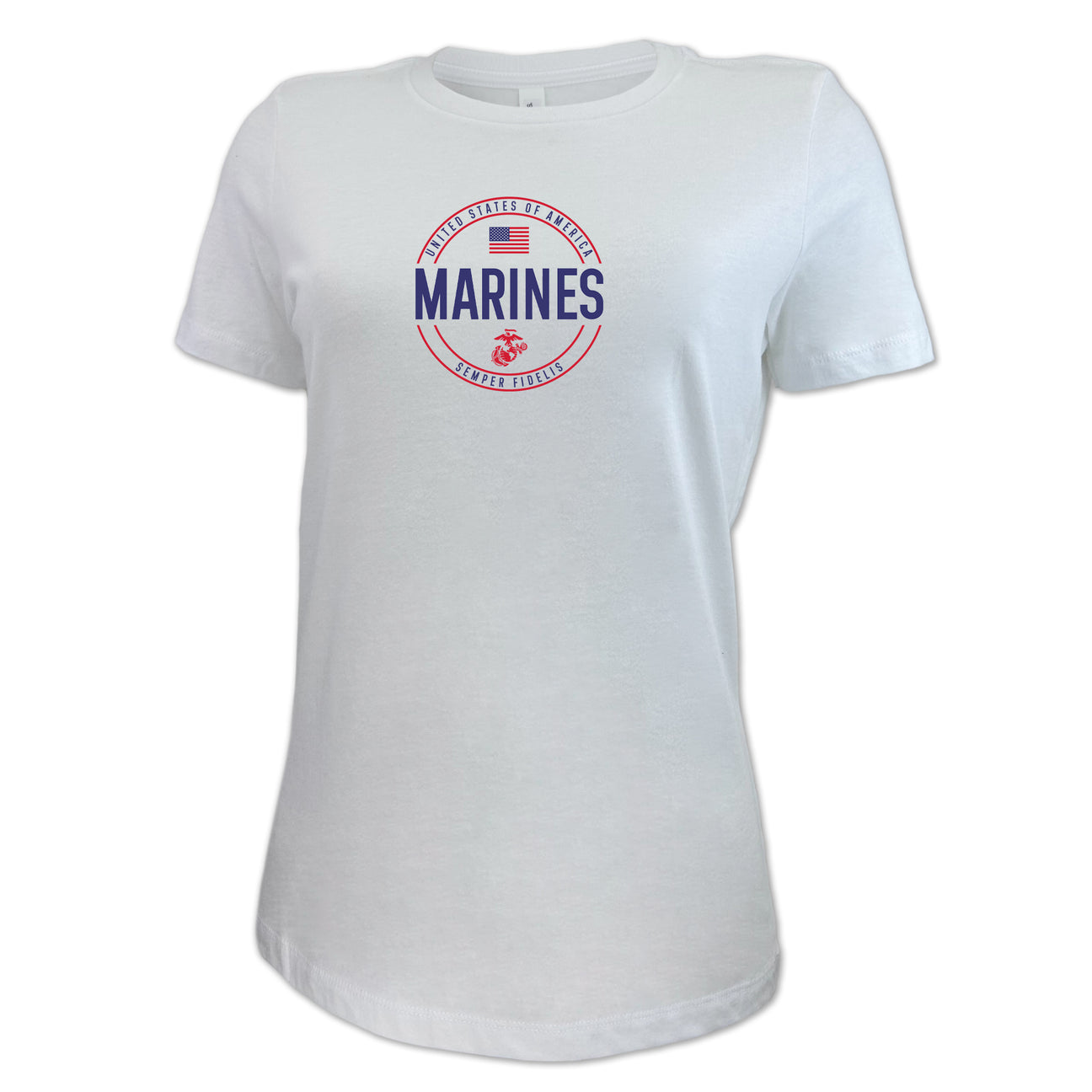 Marines Ladies Center Chest Circle Logo T-Shirt
