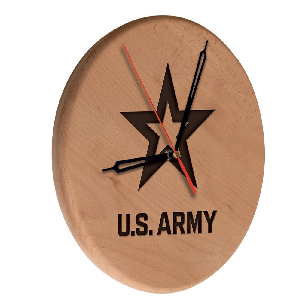 United States Army 13" Solid Wood Engraved Clock