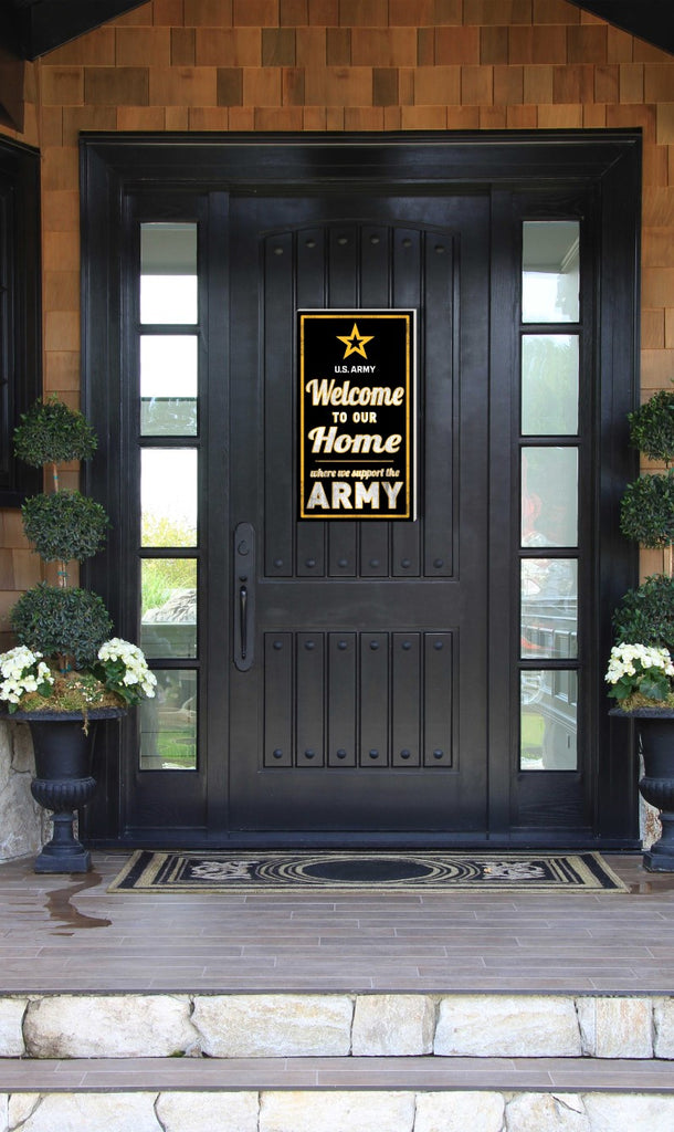 Indoor Outdoor Sign Welcome to Our Home Army (11x20)