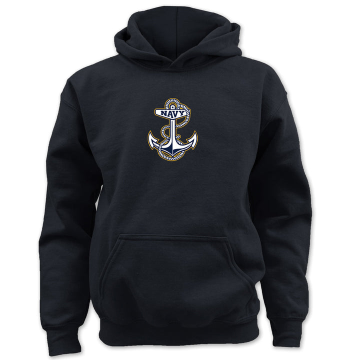 Navy Youth Anchor Logo Hood