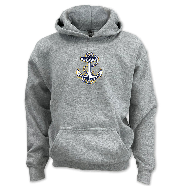 Navy Youth Anchor Logo Hood