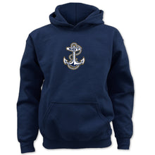 Load image into Gallery viewer, Pick Your Design Navy Youth Hooded Sweatshirt (Navy)