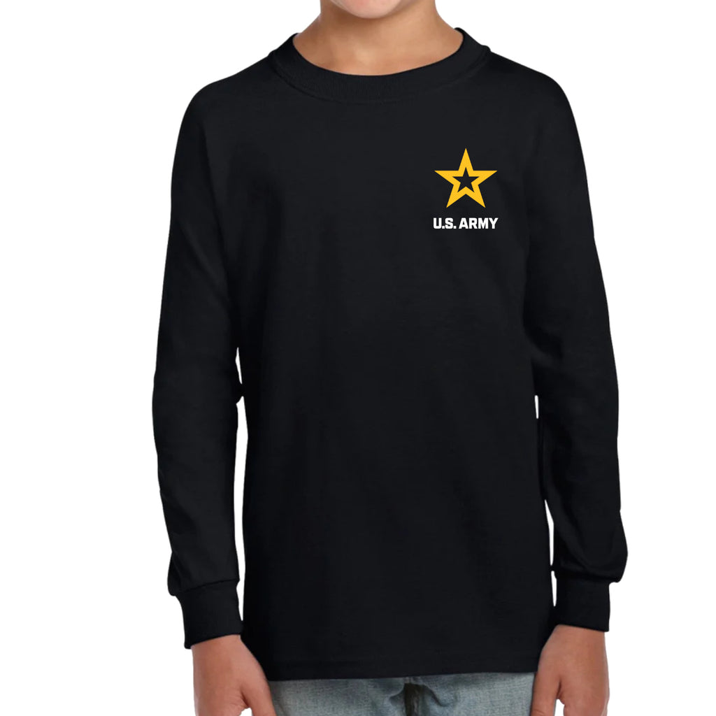 Army Star Youth Left Chest Long Sleeve T-Shirt