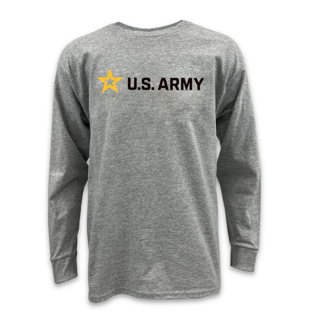 Pick Your Design Army Youth Long Sleeve T-Shirt (Grey)