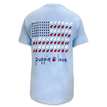 Load image into Gallery viewer, Puppie Love USA Youth Flag T-Shirt (Light Blue)
