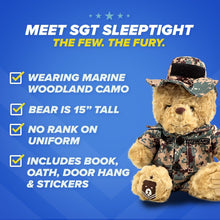 Load image into Gallery viewer, Sgt. Sleeptight Marine Woodland Bear &amp; Storybook