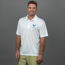 Load image into Gallery viewer, Air Force Wings Embroidered Performance Polo (White)