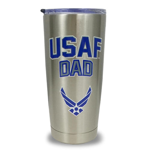 AIR FORCE DAD STAINLESS STEEL TUMBLER (SILVER)