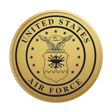 Load image into Gallery viewer, U.S. Air Force Gold Engraved Medallion Frame (Vertical)*