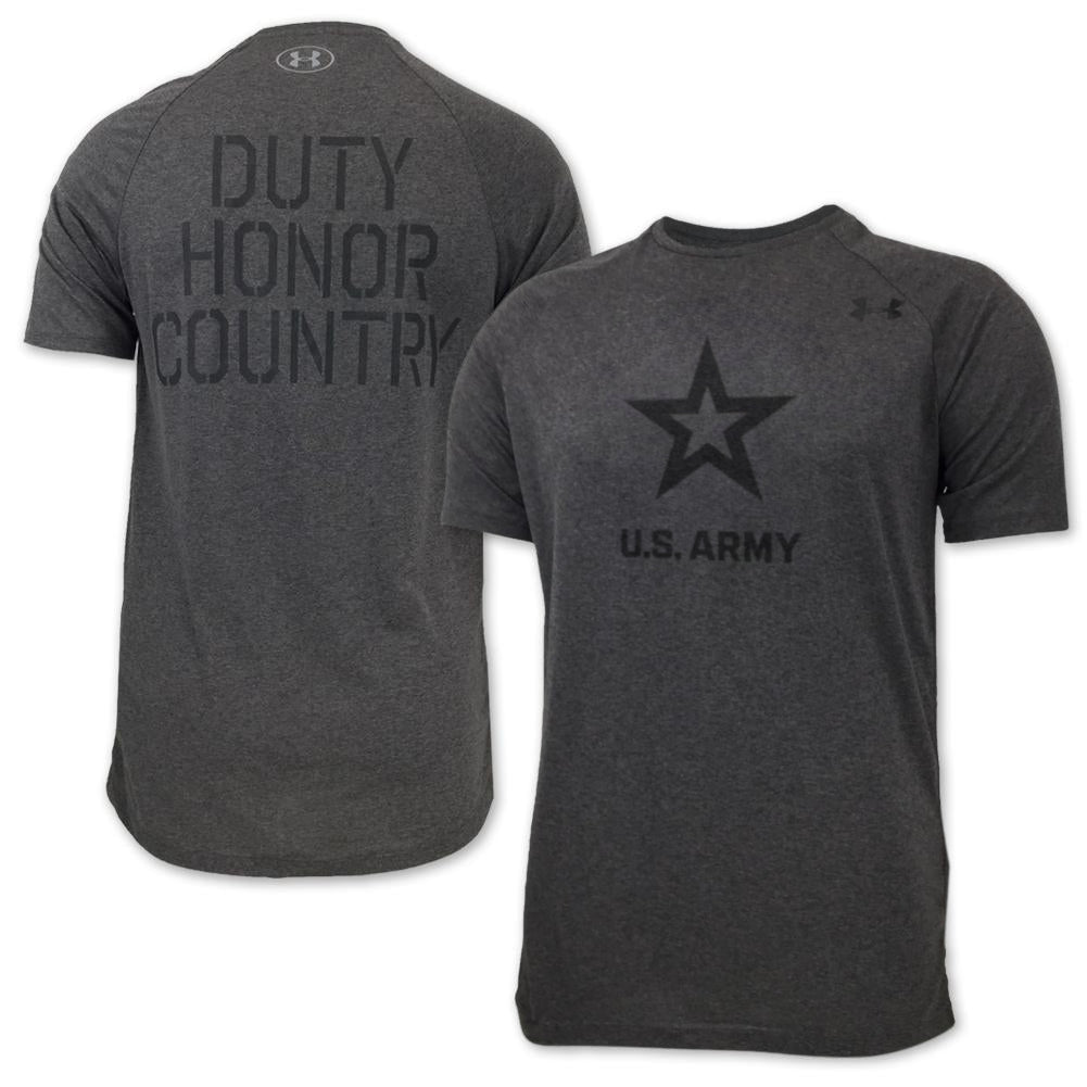 Army Under Armour Duty Honor Country Tech T-Shirt (Charcoal)