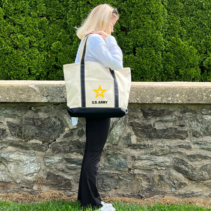 Army Star Classic Natural Canvas Tote (Natural/Black)