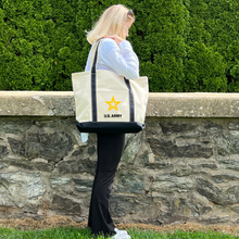 Load image into Gallery viewer, Army Star Classic Natural Canvas Tote (Natural/Black)