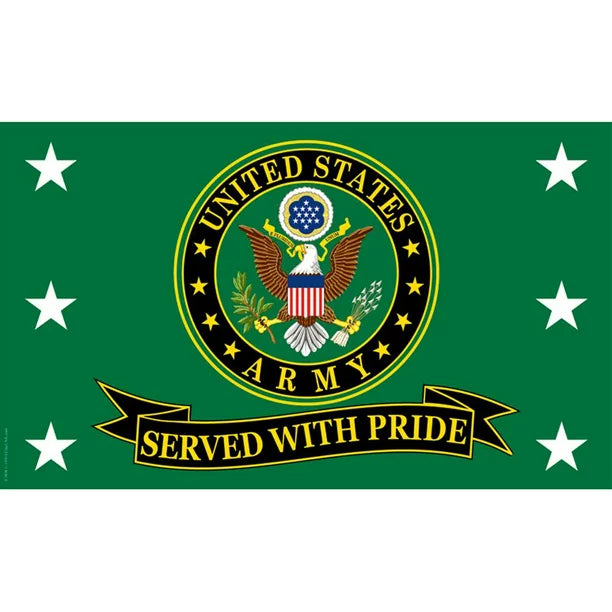 Army Served With Pride Flag (3'X5') (Green)