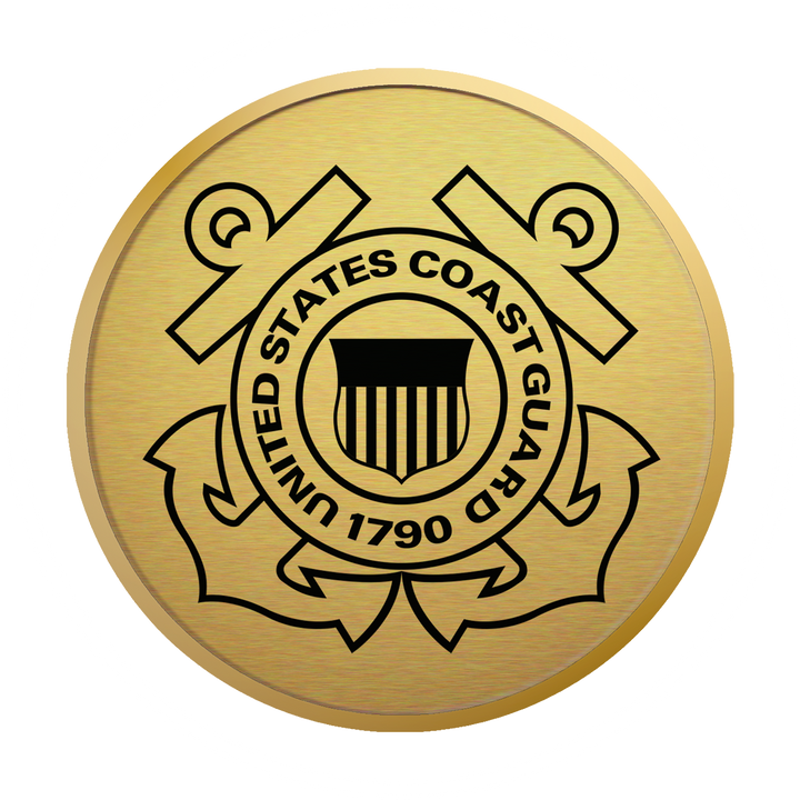 U.S. Coast Guard Gold Engraved Medallion Frame (Vertical)*