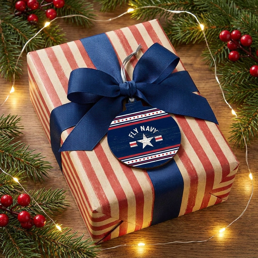Fly Navy Ornament