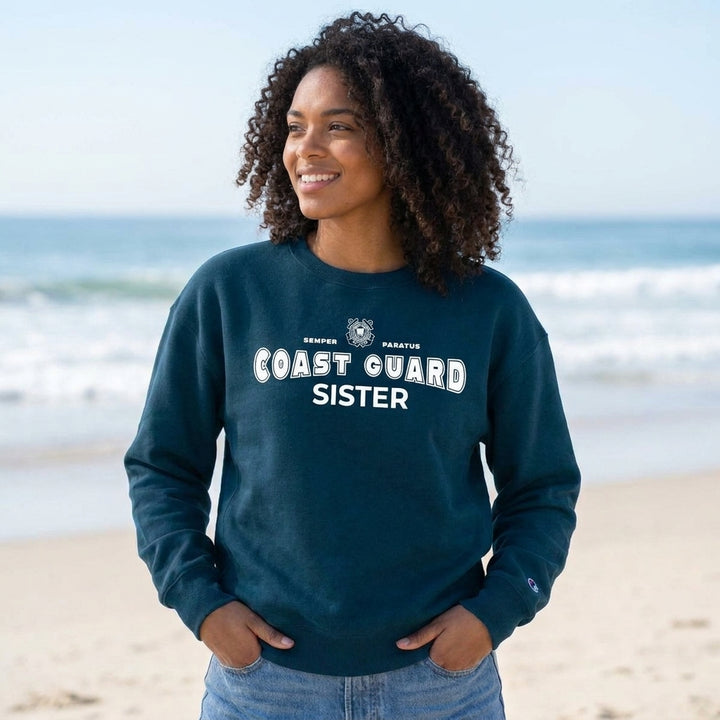 Coast Guard Family Women's Champion Crewneck Sweatshirts