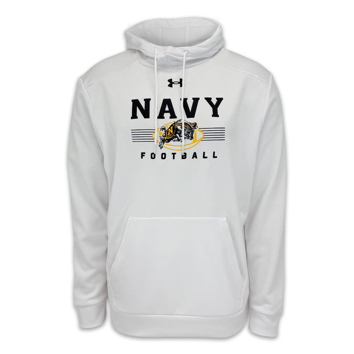 Navy Under Armour Football Armour Fleece Hood (White)