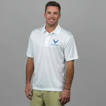 Load image into Gallery viewer, Air Force Wings Embroidered Performance Polo (White)