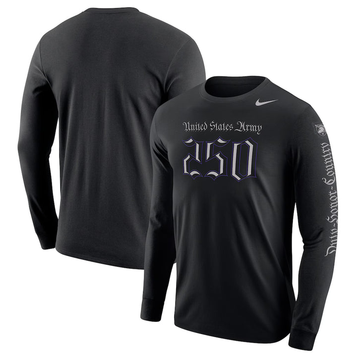 United States Army Nike 2025 Rivalry 250 Cotton Long Sleeve T-Shirt (Black)