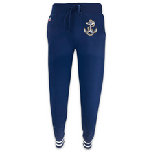 Load image into Gallery viewer, Navy Anchor Ladies French Terry Jogger