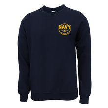 Load image into Gallery viewer, Navy Retired Left Chest Crewneck