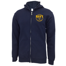Load image into Gallery viewer, Navy Retired Left Chest Full Zip