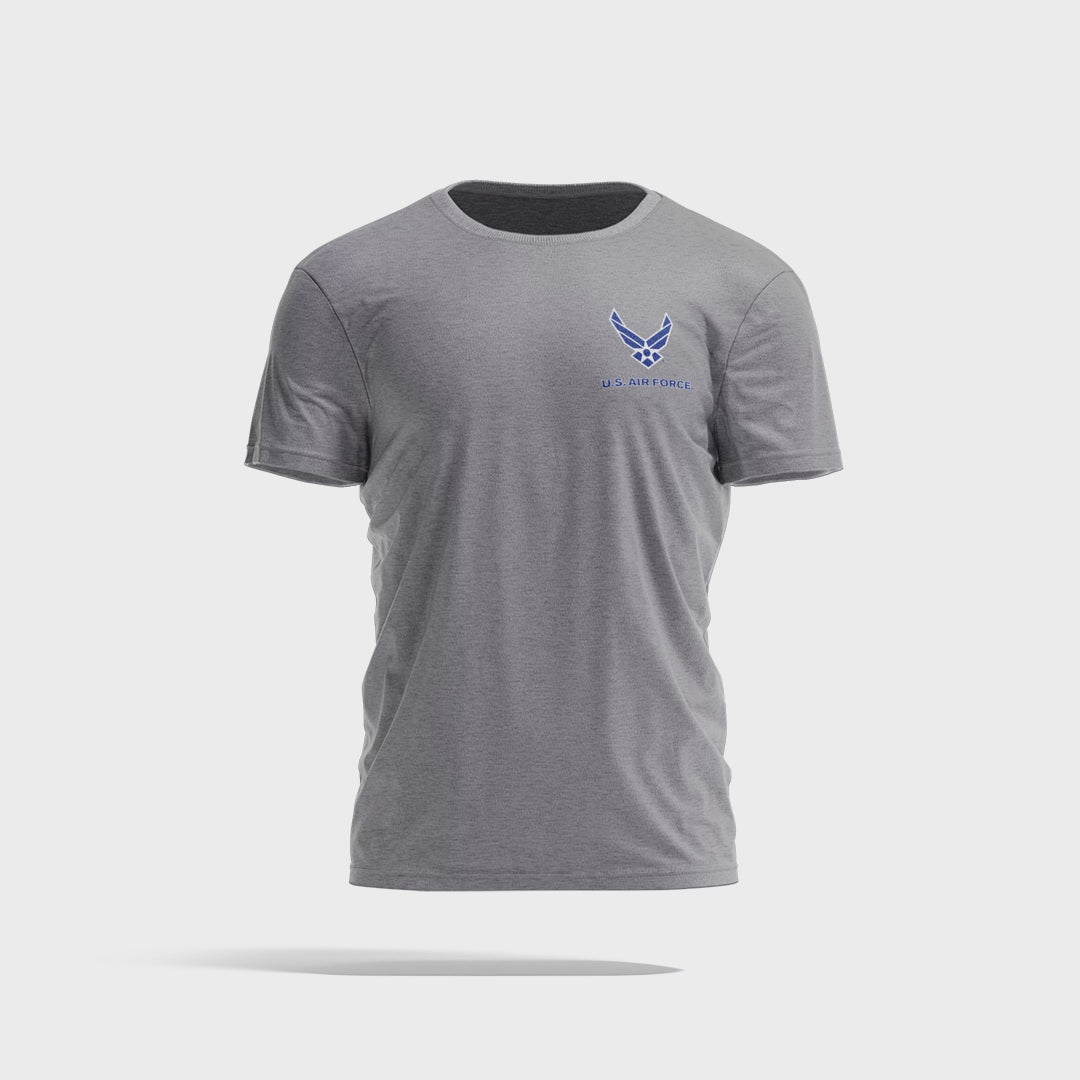 Air Force Wings Left Chest Logo T-Shirt (Grey)