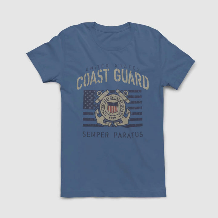 Coast Guard Vintage Stencil T-Shirt (Indigo Blue)
