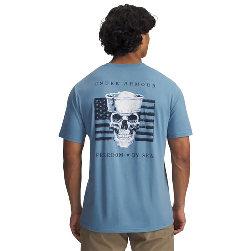 Navy Under Armour Freedom By Sea Skull T-Shirt (Blue)