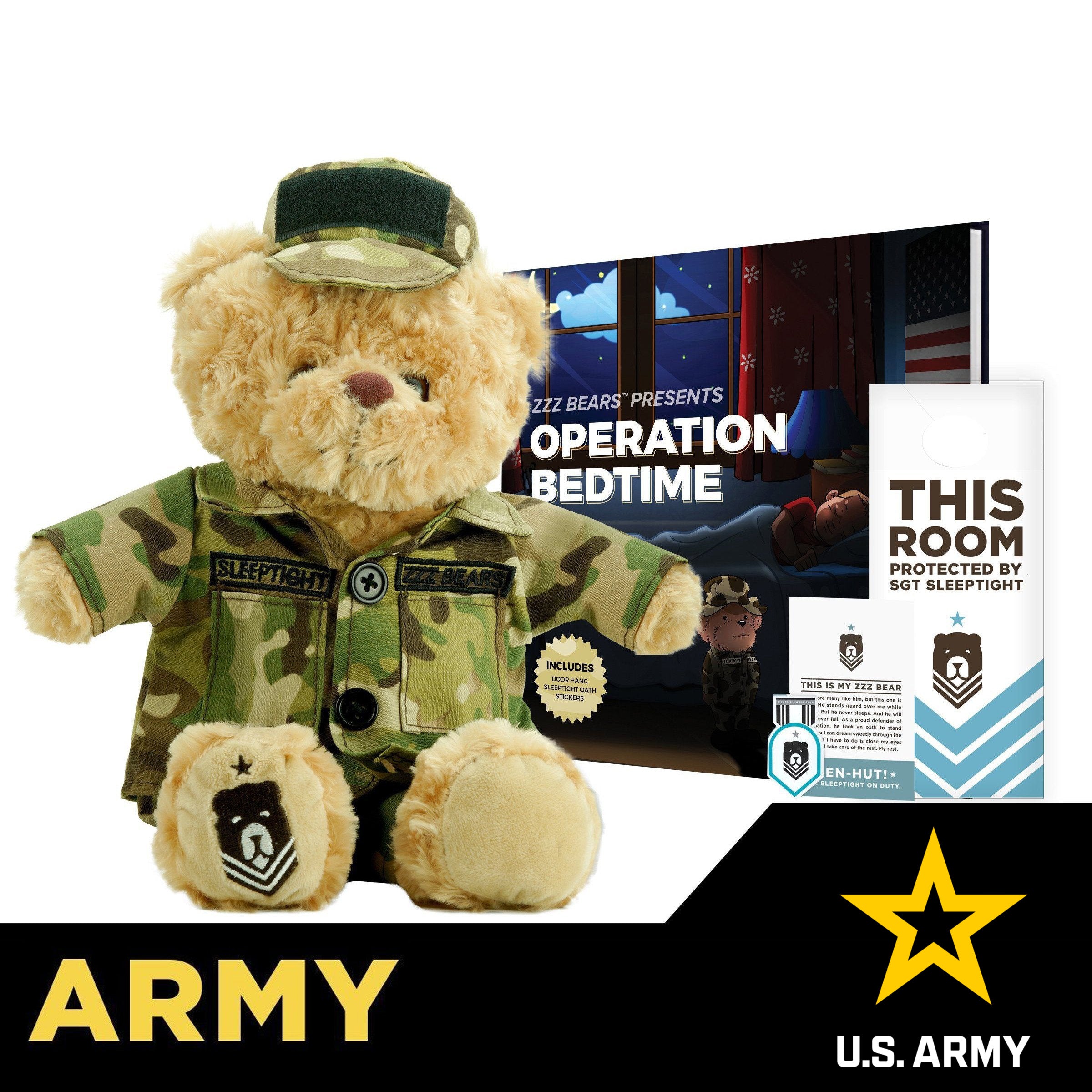 Sgt. Sleeptight Army Bear & Storybook – Armed Forces Gear