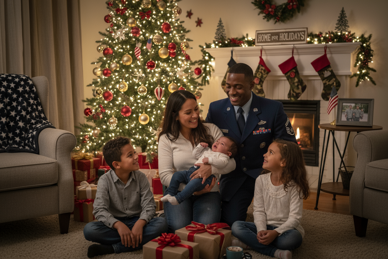 US Military Family Holiday Image 
