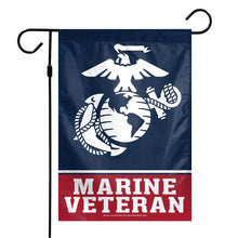 Load image into Gallery viewer, U.S. Marines Veteran Garden Flag (12&quot;x18&quot;)