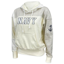 Load image into Gallery viewer, Navy Champion Women&#39;s Patchwork Hood (White)