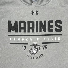 Load image into Gallery viewer, Marines Under Armour Semper Fi Armour Fleece Hood (Heather)