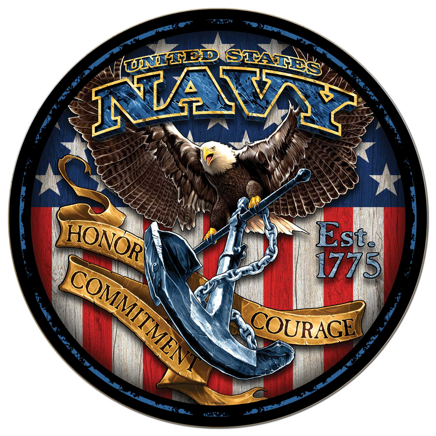 United States Navy Fighting Eagle Circle (20x20)