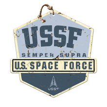 Load image into Gallery viewer, Space Force Rustic Badge Logo Sign