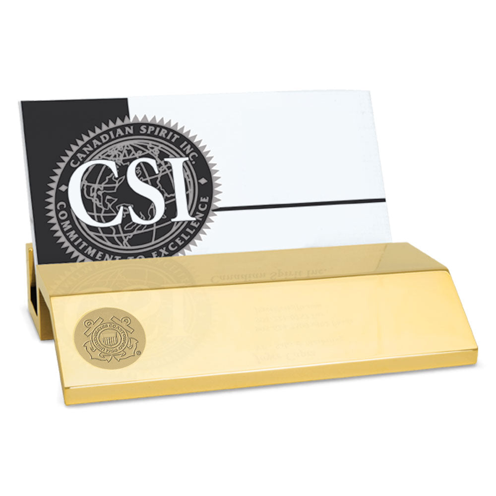 Coast Guard Seal Business Card Holder (Gold)