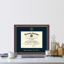 Load image into Gallery viewer, U.S. Air Force Honorable Discharge Certificate Frame (11x8.5)