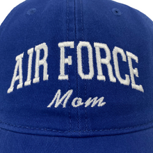 Load image into Gallery viewer, Air Force Mom Relaxed Twill Hat (Royal/White)