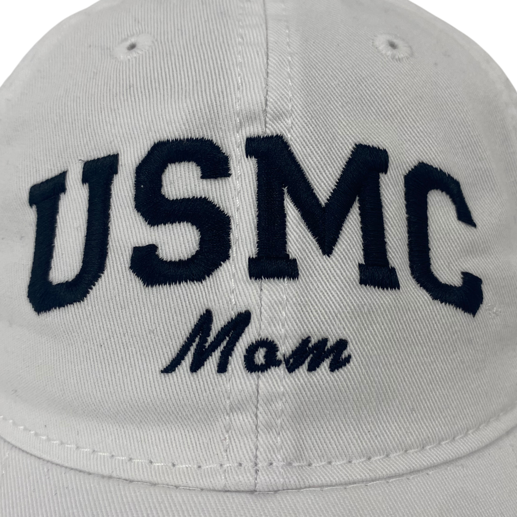USMC Mom Relaxed Twill Hat (White/Black)