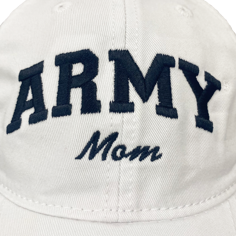 Army Mom Relaxed Twill Hat (White/Black)