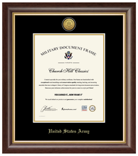 Load image into Gallery viewer, United States Army Gold Engraved Hampshire Certificate Frame (Vertical)