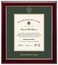 Load image into Gallery viewer, United States Army Gold Embossed Gallery Certificate Frame (Vertical)
