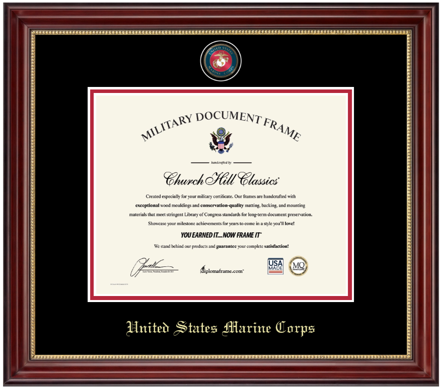 United States Marine Corps Masterpiece Medallion Certificate Frame (Horizontal)