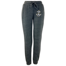 Load image into Gallery viewer, Navy Anchor Ladies Angel Fleece Pants